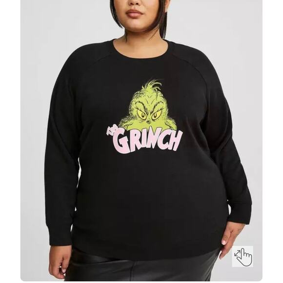 Torrid 2 (2X 18/20) The Grinch Holiday Christmas Fleece Pullover‎ Sweatshirt New - Picture 2 of 3